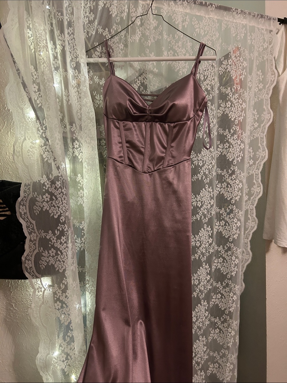 Windsor Satin Mauve Slip Dress